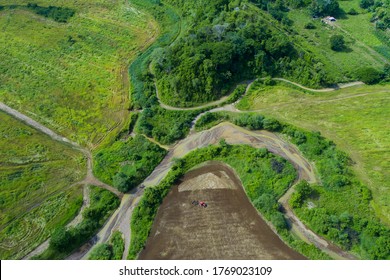 Agriculture and nature. Tractor cultivating the land for rice planting. Costa Rica, natural paradise - Shutterstock ID 1769023109