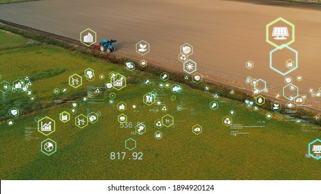 Agriculture and technology concept. Agritech.