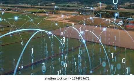 Agriculture And Technology Concept. Agritech. Digital Transformation.