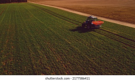 Agriculture. Tillage Tractor . Aerial Survey