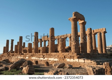 agrigento sicily italy ancient temple of juno wide shot