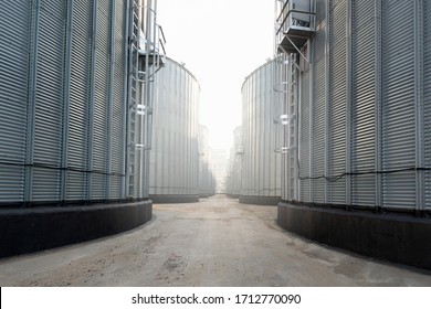 agro-processing and manufacturing plant for processing and silver silos for drying cleaning and storage of agricultural products, flour, cereals and grain. Granary elevator.