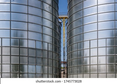 agro-processing and manufacturing plant for processing and silver silos for drying cleaning and storage of agricultural products, flour, cereals and grain. Granary elevator. 