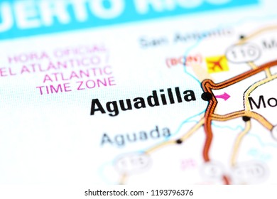 Aguadilla Puerto Rico On Map Foto De Stock 1193796376 Shutterstock   Aguadilla Puerto Rico On Map 260nw 1193796376 