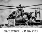 AH-64 pilots assigned to the 1st Attack Battalion, 82nd Combat Aviation Brigade, 82nd Airborne Division fuel their aircraft on April 25, 2024.
