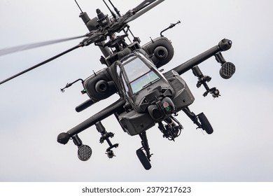 AH-64D Apache helicopter in flight