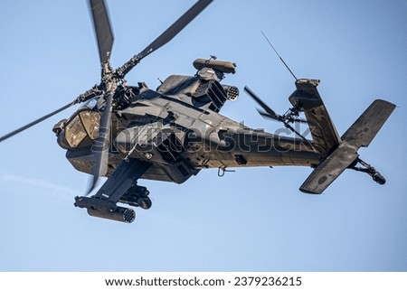 AH-64D Apache helicopter in flight