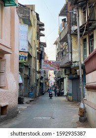 Ahmedabad / India - Nov 28,2019 : Road And Old Building In Ahmedabad City