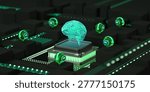 AI Agent, Multi-Agent System concept, SLM, small language model, chatbot, AI assistant. 3d render. Photo stock