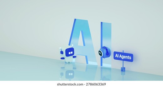 Ai Agent, Multi-Agent System concept, SLM, small language model, chatbot, Ai assistant. Photo stock