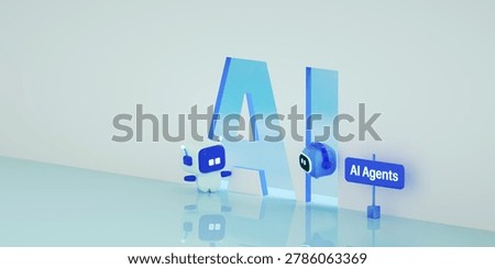 Ai Agent, Multi-Agent System concept, SLM, small language model, chatbot, Ai assistant. Photo stock