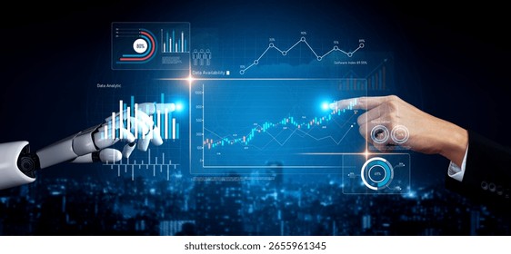 AI analyzing data analytics dashboard, detecting financial patterns, visualizing metrics, and generating insights for business decision-making and performance forecasting. Vouch - Powered by Shutterstock - Get 15% off with code: PIKWIZARD15