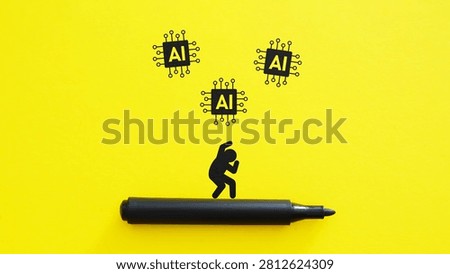 AI Anxiety Concept with Cognitive Overload, Artificial Intelligence Stress, Information Pressure, Mental Fatigue, Digital Burnout, Human Adaptation and Future of Work