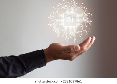 Ai Application of artificial intelligence and brain function in future business development of coding software based on interface and synchronization of network connection - Powered by Shutterstock