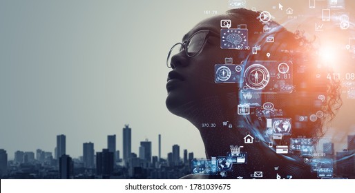 AI (Artificial Intelligence) concept. Deep learning. GUI (Graphical User Interface). - Shutterstock ID 1781039675