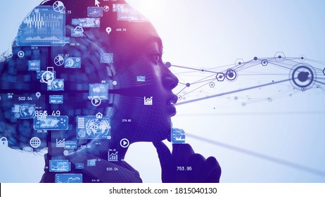 AI (Artificial Intelligence) concept. Deep learning. IoT (Internet of Things). ICT (Information Communication Technology). *Video version available in my portfolio.
