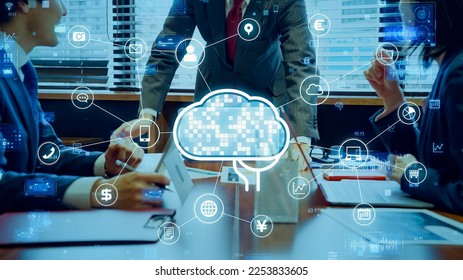 AI (Artificial Intelligence) concept. Deep learning. Digital transformation.