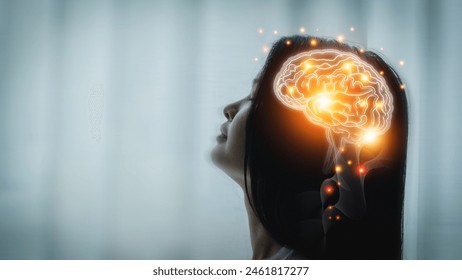 AI (Artificial Intelligence) concept. Deep learning. Mindfulness. Psychology.Brain Nervous System concept. human brain, thinking concept. Machine learning and artificial intelligence. - Powered by Shutterstock