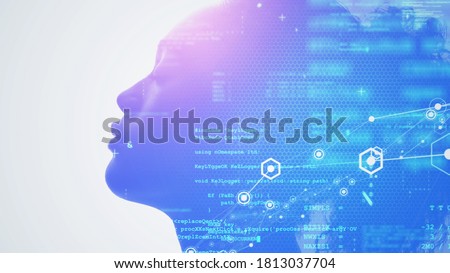 AI (Artificial Intelligence) concept. Deep learning. Digital transformation. *Video version available in my portfolio.