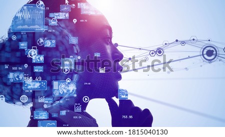 AI (Artificial Intelligence) concept. Deep learning. IoT (Internet of Things). ICT (Information Communication Technology). *Video version available in my portfolio.