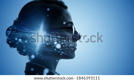 AI (Artificial Intelligence) concept. Deep learning. Mindfulness. Psychology.
