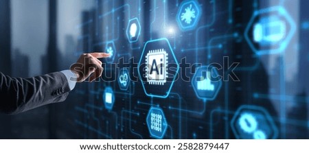 AI Artificial Intelligence concept. Technology learning.