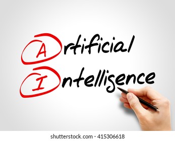AI - Artificial Intelligence is intelligence demonstrated by machines, as opposed to natural intelligence displayed by animals including humans, acronym text concept background