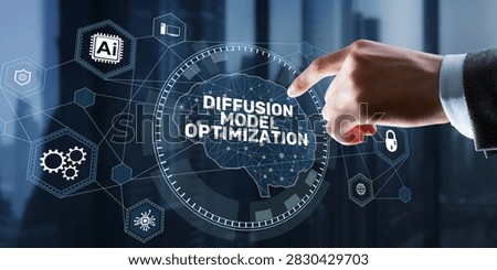 AI artificial intelligence diffusion model optimization system for technology research with digital brain interface