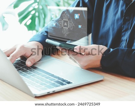 ai artificial intelligence Internet connection around the world connected Technology business Using commands to create something from artificial intelligence future technology changes