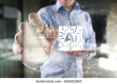 AI, Artificial intelligence, machine learning, neural networks and modern technologies concepts. IOT and automation.