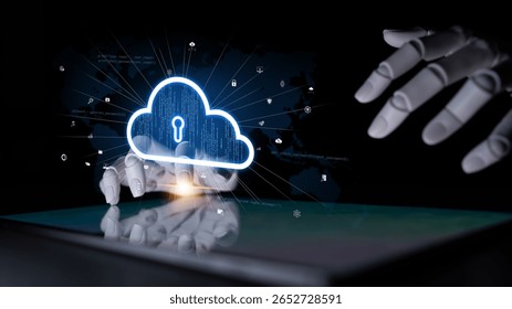AI artificial intelligence optimizes cloud infrastructure with virtual assistants and intelligent automation, improving scalability, security, and digital business continuity. Latch - Powered by Shutterstock - Get 15% off with code: PIKWIZARD15