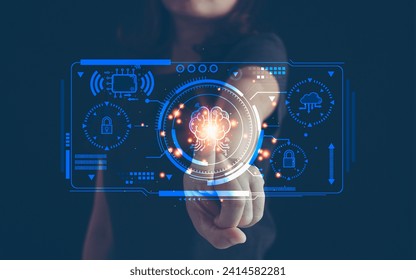 Ai, Artificial intelligence security abstract technology background, circuit board on a dark blue color, big data network connection on cloud service, innovation, business tech digital future concept. - Powered by Shutterstock - Get 15% off with code: PIKWIZARD15