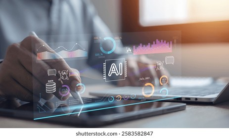 AI artificial intelligence technology for data analysis, research, planning, and job creation AI agent technology, intelligent robot