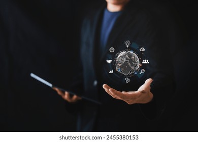 AI, Artificial Intelligence, technology smart robot AI, artificial intelligence by enter command internet of things(iot) of technology enhancing global business capabilities.