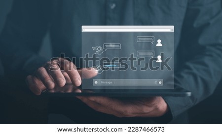 AI, Artificial Intelligence, technology smart robot AI, artificial intelligence by enter command prompt for generates something, Futuristic technology transformation, Chatbot, assistant, secretary.