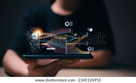 AI, Artificial Intelligence, technology smart robot AI, artificial intelligence for generating something, Futuristic technology transformation, Chatbot, assistant, secretary.