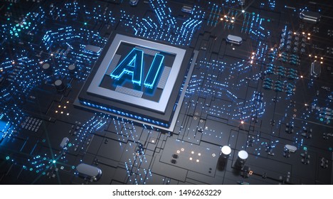 AI artificial intelligence three dimensional electronic intelligent hardware chip scene