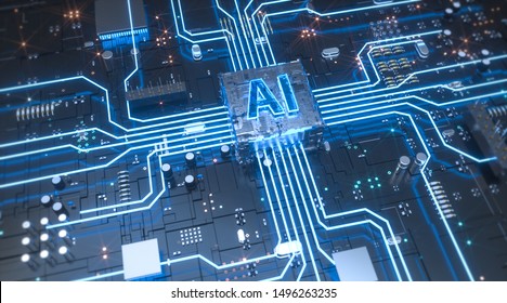 AI Artificial Intelligence Three Dimensional Electronic Intelligent Hardware Chip Scene