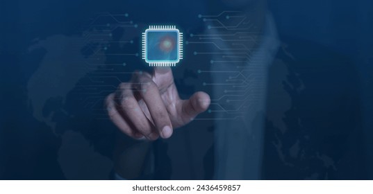 AI artificial intelligence using automatic analysis and automatic brain Big data management computer connection intelligent information technology