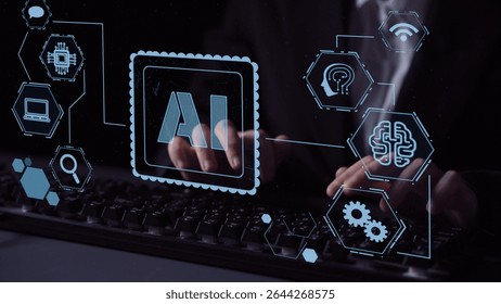 AI Assistant Brain Processor with LLM Technology, Big Data, Machine Learning, Generative AI for Business Support, Future Agentic AI Technology and Artificial Intelligence Prompt Engineering. Thunk