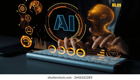 AI Assistant Brain Processor with LLM Technology, Big Data, Machine Learning, Generative AI for Business Support, Future Agentic AI Technology and Artificial Intelligence Prompt Engineering. Thunk