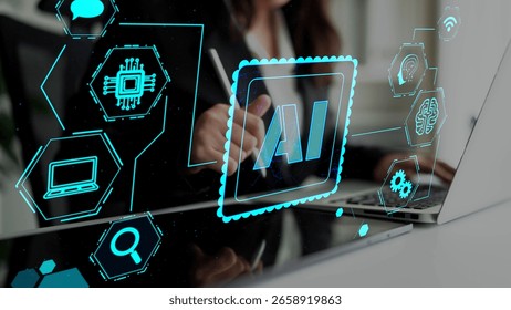 AI Assistant Brain Processor with LLM Technology, Big Data, Machine Learning, Generative AI for Business Support, Future Agentic AI Technology and Artificial Intelligence Prompt Engineering. Thunk