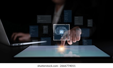 AI Assistant Brain Processor with LLM Technology, Big Data, Machine Learning, Generative AI for Business Support, Future Agentic AI Technology and Artificial Intelligence Prompt Engineering. Spline