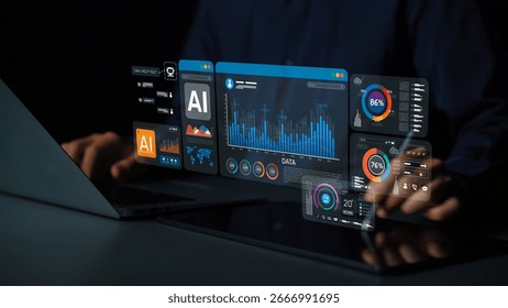AI Assistant Brain Processor with LLM Technology, Big Data, Machine Learning, Generative AI for Business Support, Future Agentic AI Technology and Artificial Intelligence Prompt Engineering. Muxer - Powered by Shutterstock - Get 15% off with code: PIKWIZARD15