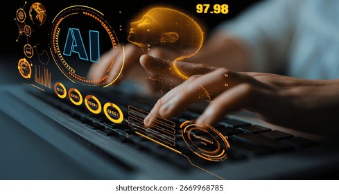 AI Assistant Brain Processor with LLM Technology, Big Data, Machine Learning, Generative AI for Business Support, Future Agentic AI Technology and Artificial Intelligence Prompt Engineering. Thunk