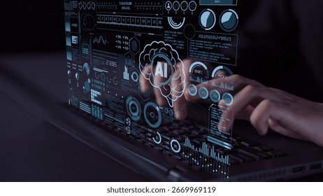 AI Assistant Brain Processor with LLM Technology, Big Data, Machine Learning, Generative AI for Business Support, Future Agentic AI Technology and Artificial Intelligence Prompt Engineering. Thunk