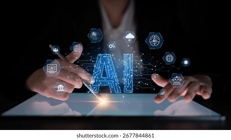 AI Assistant Brain Processor with LLM Technology, Big Data, Machine Learning, Generative AI for Business Support, Future Agentic AI Technology and Artificial Intelligence Prompt Engineering. Spline