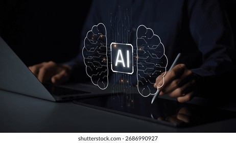 AI Assistant Brain Processor with LLM Technology, Big Data, Machine Learning, Generative AI for Business Support, Future Agentic AI Technology and Artificial Intelligence Prompt Engineering. Muxer