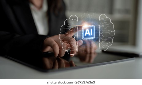 AI Assistant Brain Processor with LLM Technology, Big Data, Machine Learning, Generative AI for Business Support, Future Agentic AI Technology and Artificial Intelligence Prompt Engineering. Spline