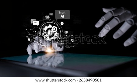 AI Assistant Brain Processor with LLM Technology, Big Data, Machine Learning, Generative AI for Business Support, Future Agentic AI Technology and Artificial Intelligence Prompt Engineering. Latch